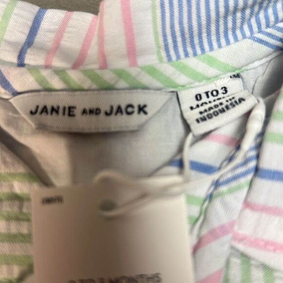 Janie and Jack 100048695 Baby Striped Seersucker Romper size 0-3 months NWT - Picture 5 of 9